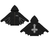 GHOST CRUCIFIX BATWING HOODIE