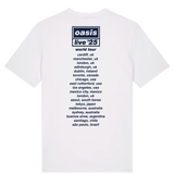 OASIS COLOUR PHOTO LIVE 25 WORLD TOUR T-SHIRT WHITE