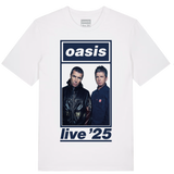 OASIS COLOUR PHOTO LIVE 25 WORLD TOUR T-SHIRT WHITE
