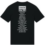 OASIS WONDERWALL PHOTO LIVE 25 WORLD TOUR T-SHIRT BLACK